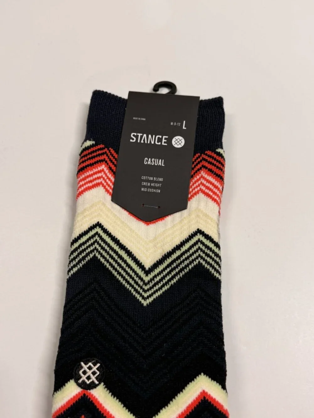 NWT Stance Cotton Blend Crew Socks - Modern Striped - Large